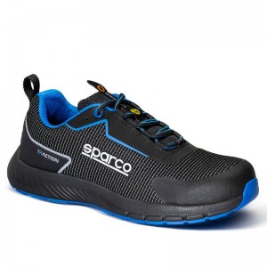 Zapato de seguridad SPARCO TRACTION SUZUKA ESD S1PS SR FO HRO, Negro / Azul claro