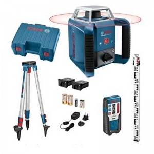 Nivel Láser BOSCH GRL 400 H + Receptor LR1 + Trípode BT170 + Regla Medición GR240 - 061599403U