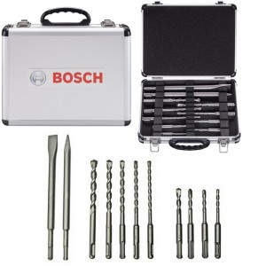Maletín de brocas y cinceles BOSCH SDS-Plus, 11 piezas - 2608578765