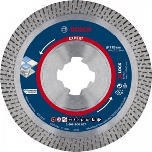 Disco de corte de diamante BOSCH EXPERT HardCeramic X-LOCK de 115 x 22,23 x 1,4 x 10 mm - 2608900657