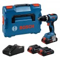 Taladro percutor a batería BOSCH GSB 18V-65 + 3 x 4.0 Ah ProCORE en L-BOXX - 06019N3308